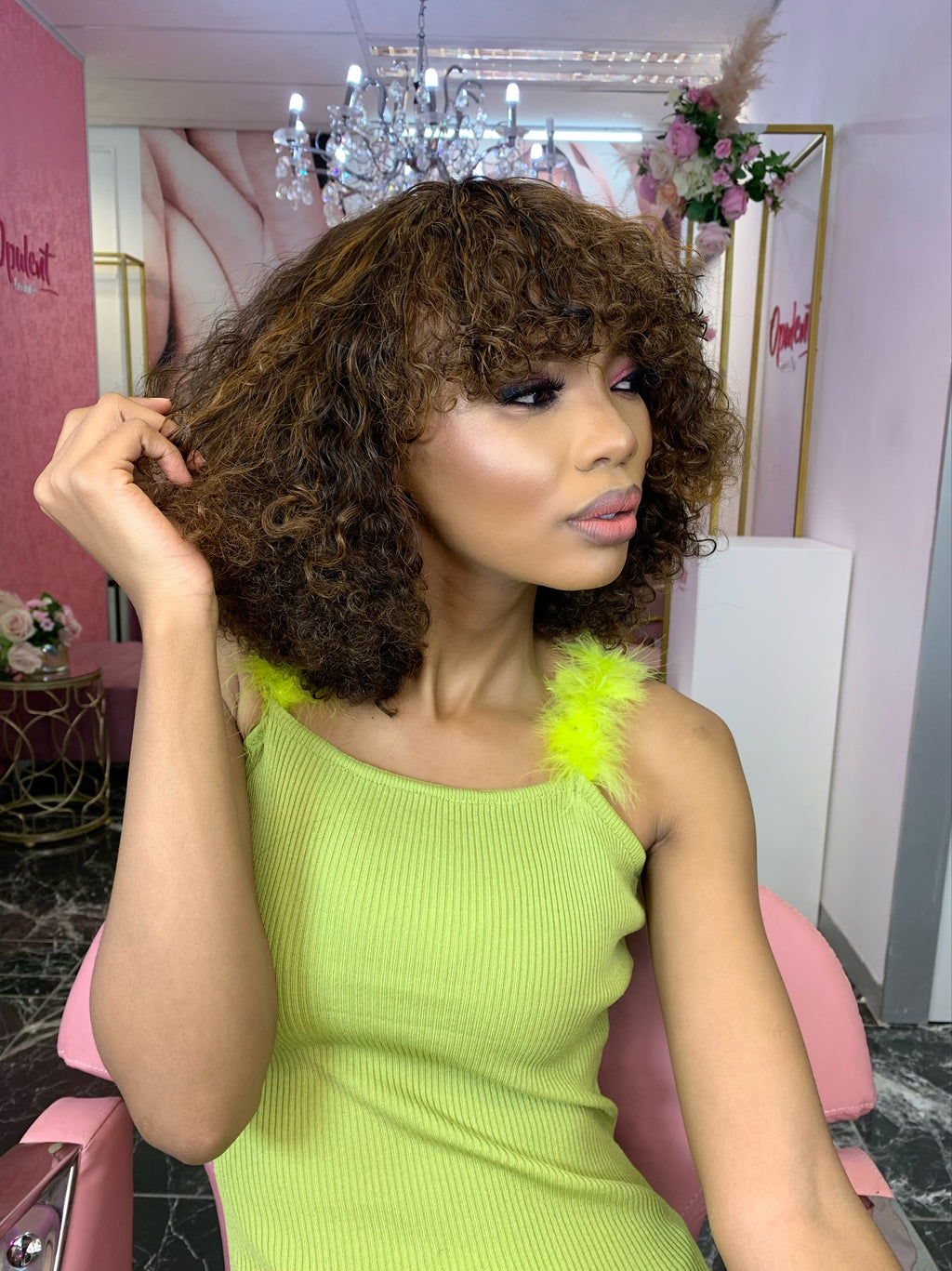 14” Ombré curly fringe