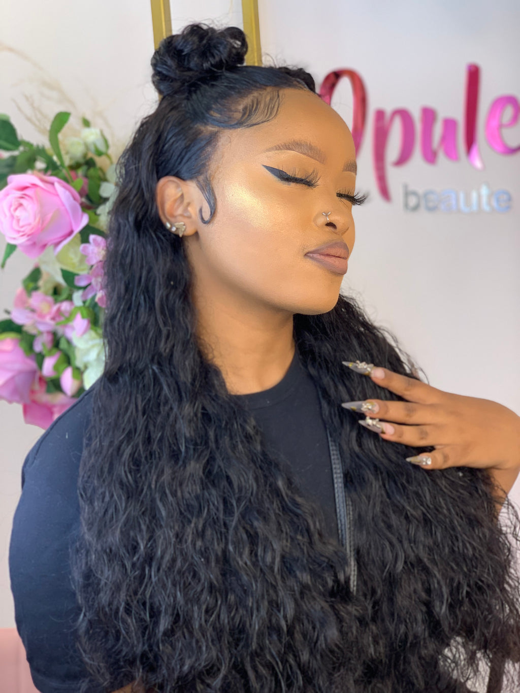 Curly frontal lace wig