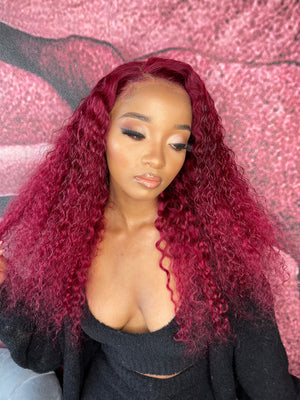 26” burgundy frontal