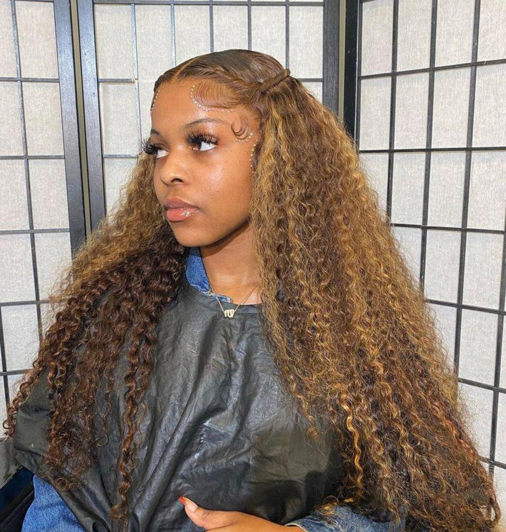 Honey Lace frontal Water curly Wig