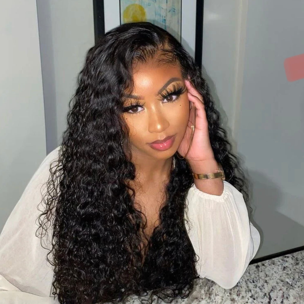 Full frontal 28 inch Water curly wig