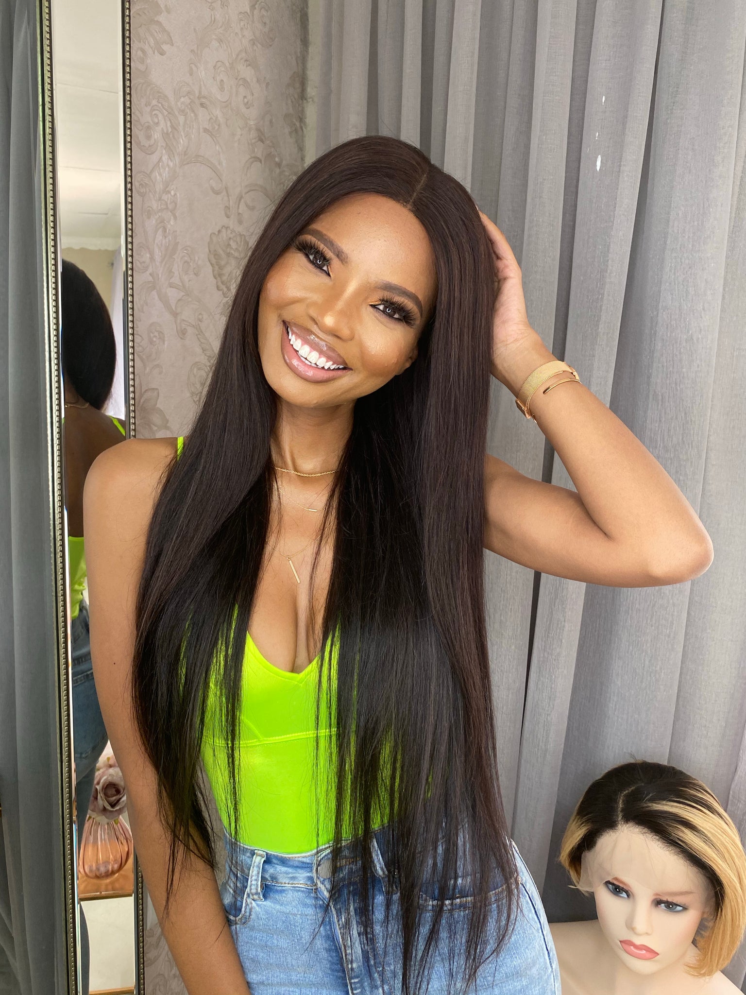 Lace closure straight wigs