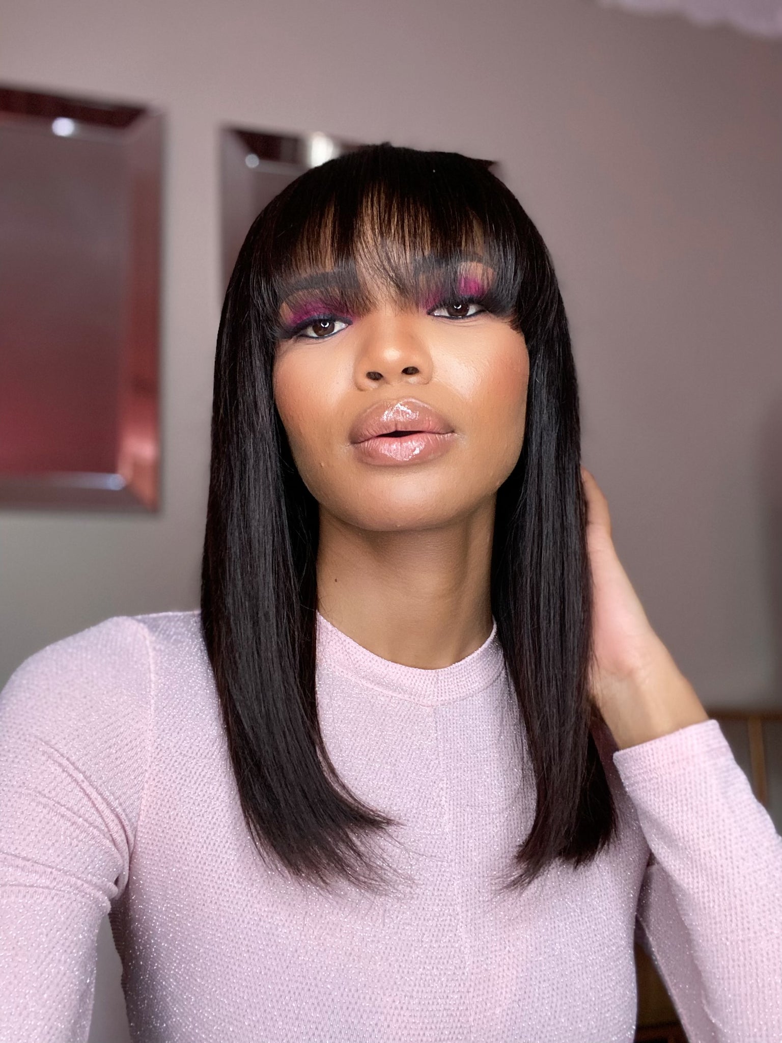 straight fringe wig units